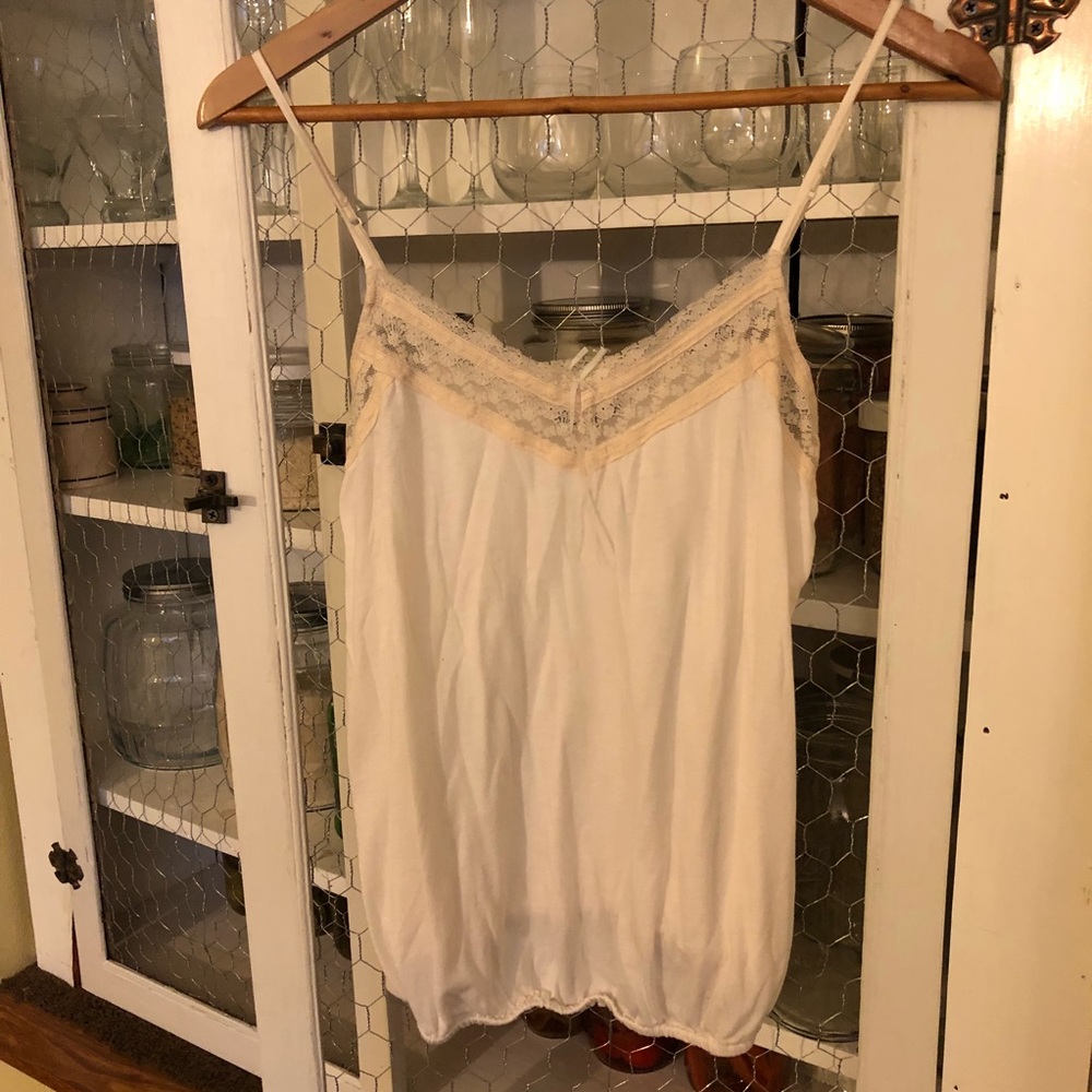 Lace and cotton tank